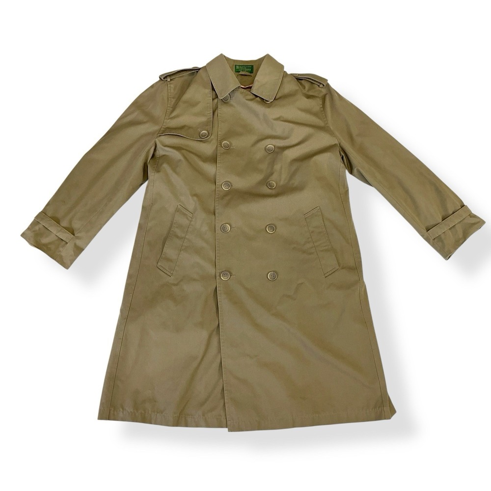Hill & Archer  Trench Coat Medium Men Military Army 90s Long Belted Brown